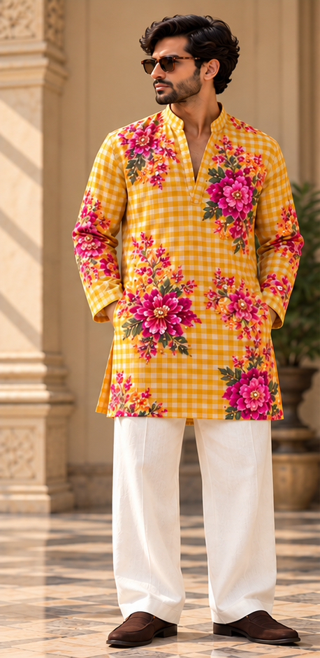 Zard Kurta Set