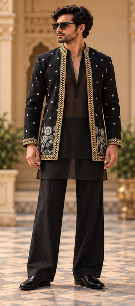 Siah Bundi Kurta Set