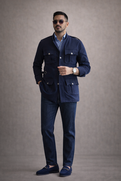 Light Indigo Utility Jacket