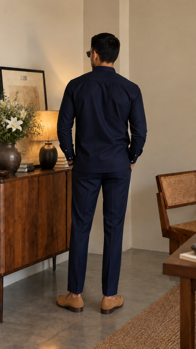 The Wrap Kurta — Deep Navy