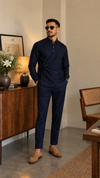 The Wrap Kurta — Deep Navy