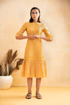 ABIBA TONAL RUFFLE  DRESS