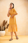 ABIBA TONAL RUFFLE  DRESS